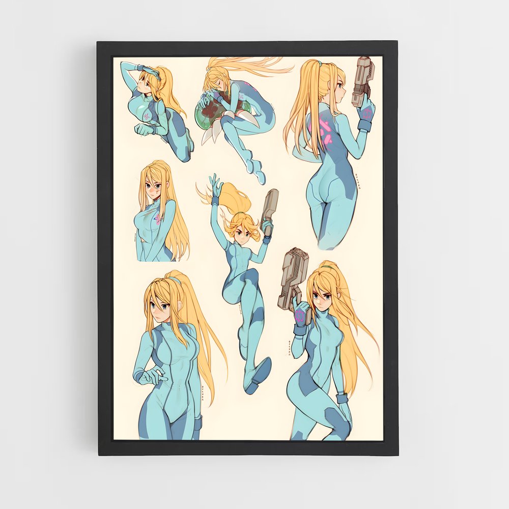 Poster Samus et l'Univers Anime – affiche Metroid (vue 2)